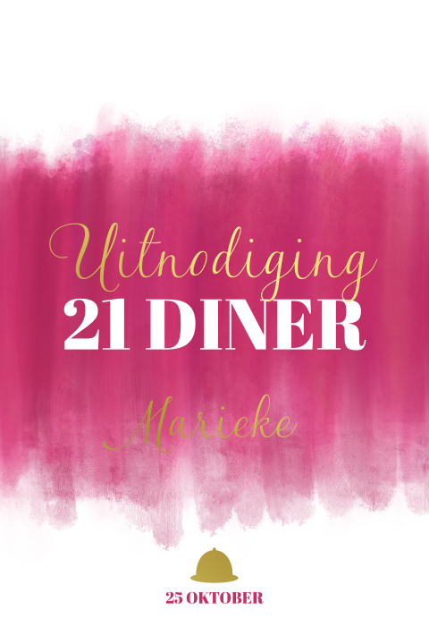 Stijlvolle en opvallend roze 21 Diner Uitnodiging
