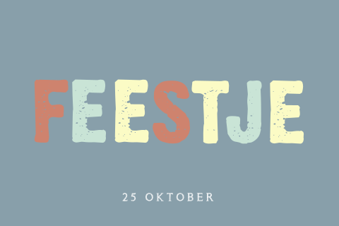 Feestje uitnodiging met gekleurde letters