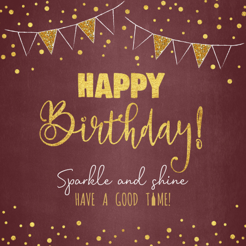 Verjaardagskaart feestelijk confetti en slingers