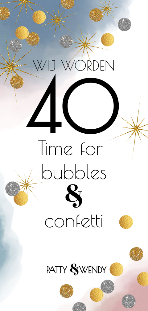 Feestelijke verjaardagsuitnodiging waterverf en confetti