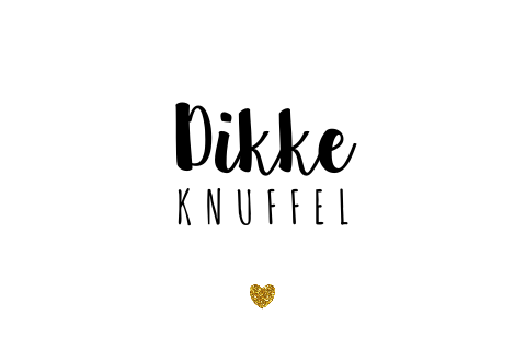 Dikke knuffel | Stoere zwart-wit kaart met goudkleurig hartje