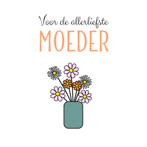 Moederdagkaart Bloemen in een vaas