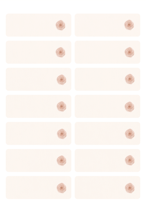 Adressticker blanco met roosje – Dusty Rose
