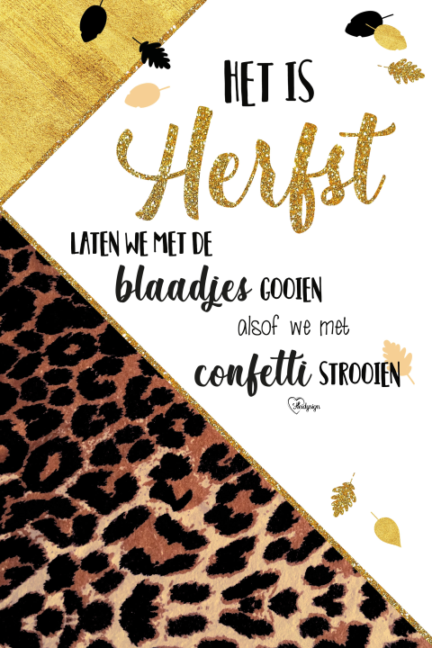 Trendy herfst kaart met een positieve spreuk