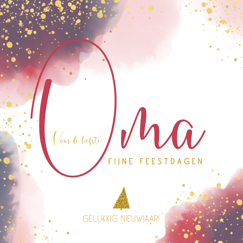 Kerst wenskaart voor Oma stijlvol met waterverf