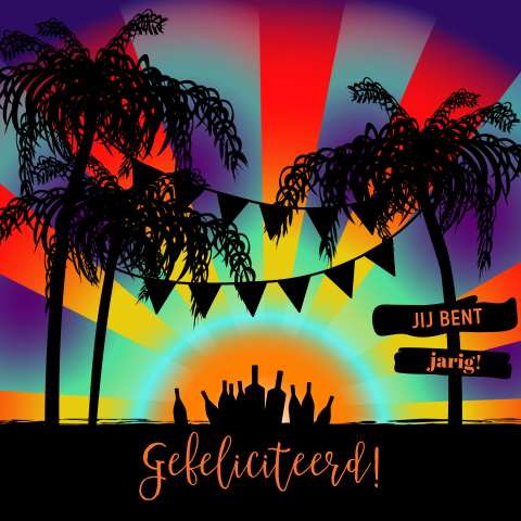 Verjaardagskaart Summer style Beach party