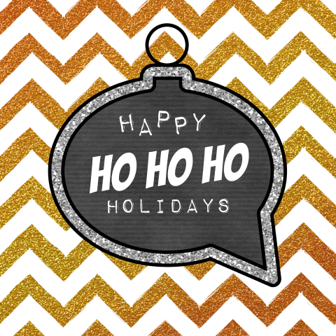 Kerstkaart glitter en glamour HAPPY HoHoHo Holidays