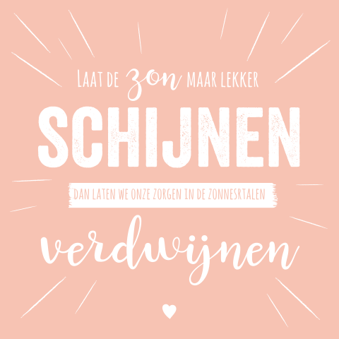 Kaart met positieve tekst zonnestralen