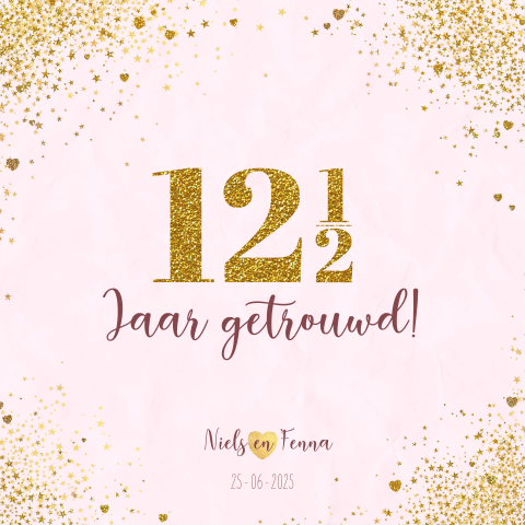 Uitnodiging huwelijksjubileum 12½ - Romantisch en feestelijk