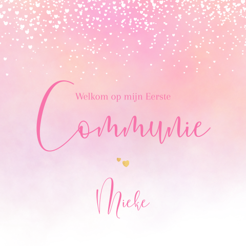 Dromerig communie welkomstbord roze