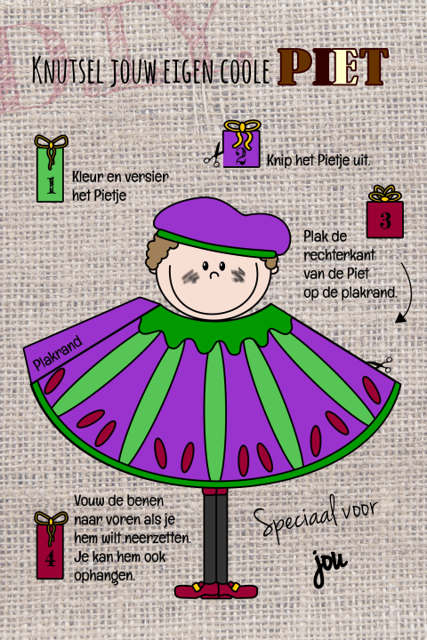 Sinterklaas DIY knutselkaart coole piet