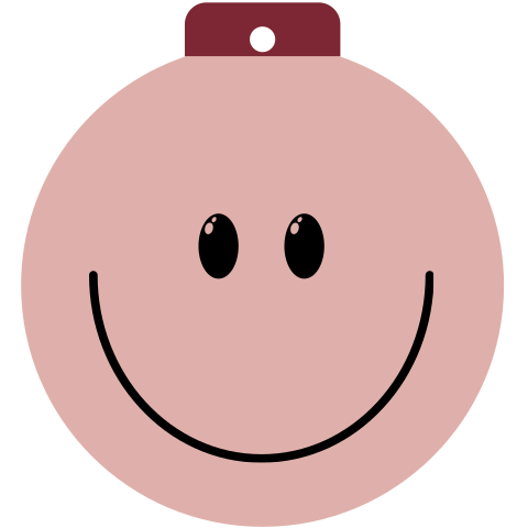 Fun-tastische kerstbal smiley kerstkaart