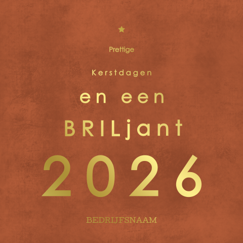 Zakelijke kerstkaart met een briljant woordgrapje en goudfolie