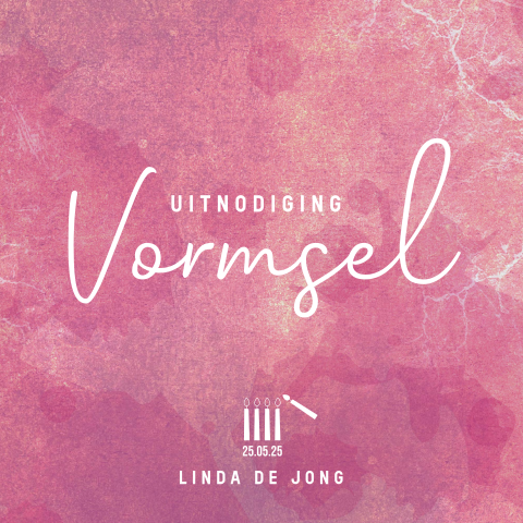 Vormsel uitnodiging stoer hip en roze