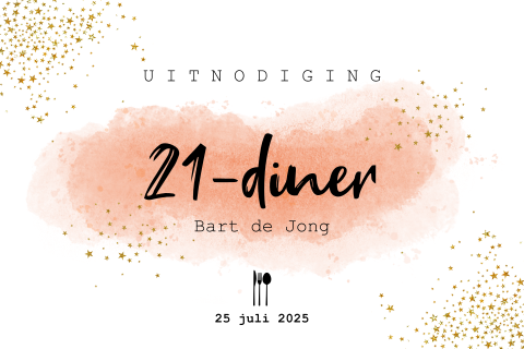 21-Diner uitnodiging jongen feestelijk met sterren