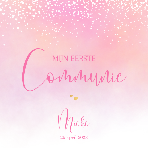 Romantic Pink Dreams - Communie uitnodiging