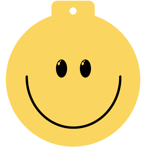 Fun-tastische kerstbal kerstkaart smiley