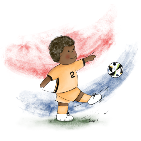 Feestelijke kinderkaart voor de kleine voetbalfans