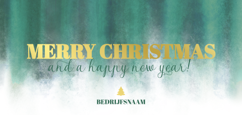 Moderne zakelijke kerstkaart groene strepen en goudfolie kerstboom