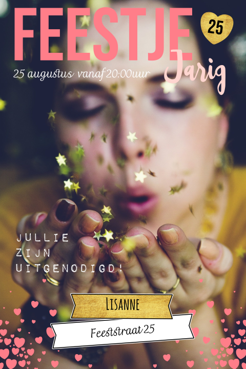 Uitnodiging vrouw magazine stijl met foto