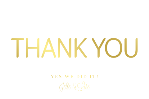 Bedankkaart bruiloft minimalistisch en modern met foliedruk