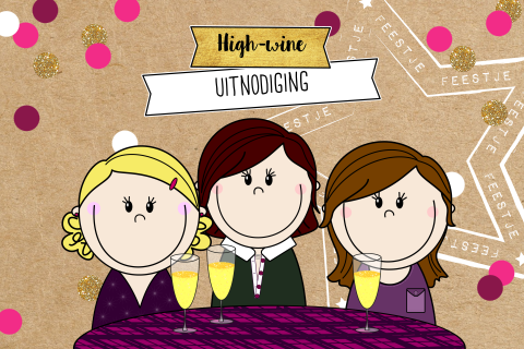 Feestelijke uitnodiging high-wine kraft en confetti