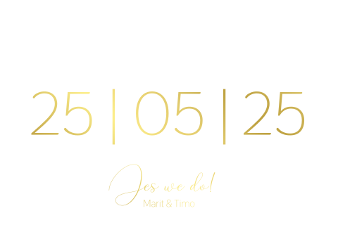 Minimalistische en stijlvolle trouwkaart met goudfolie trouwdatum