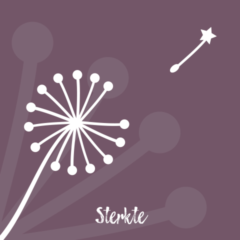 Condoleance kaart met witte paardebloem