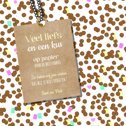 Sinterklaaskaart met snoepgoed en gedichtje