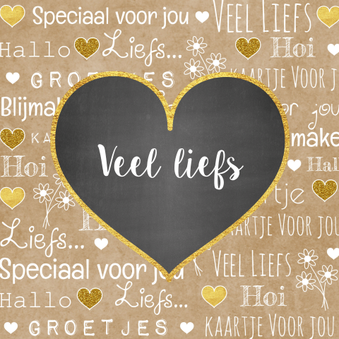 Zomaar een blijmakertje Hippe kaart met een krijtbord hart