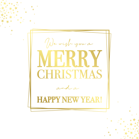 Zakelijke kerstkaart modern wit goudfolie