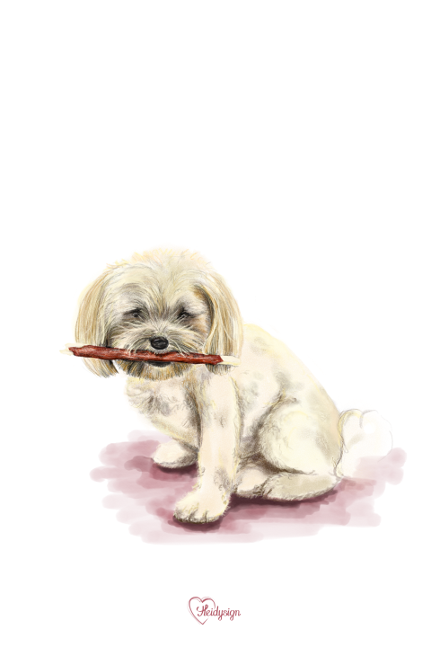 Dierenkaart met een tekening van een hondje
