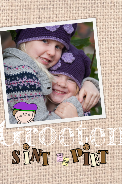 Sinterklaas fotokaart jute en chocolade letters