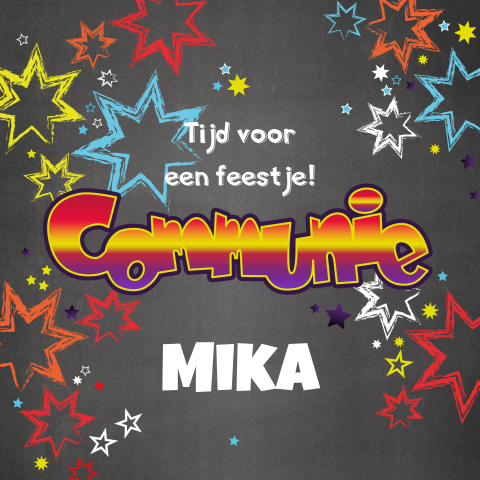 Stoer welkomstbord communie – krijtbordlook met graffiti stijl