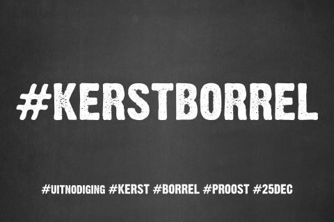 Uitnodiging #kerstborrel stoer en grappig