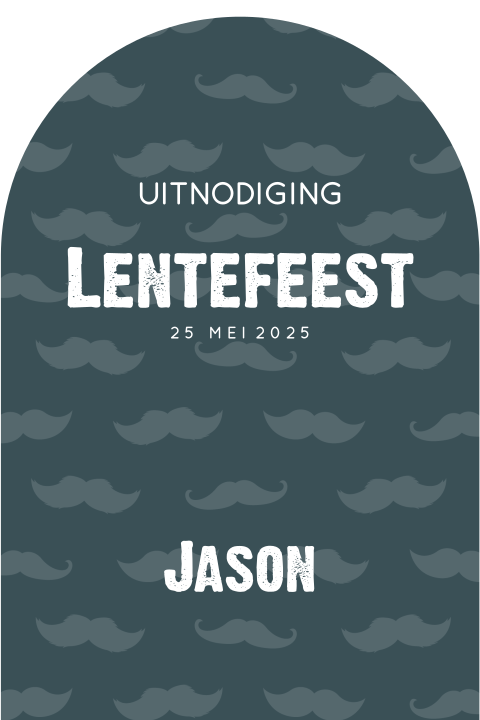Bijzondere lentefeest uitnodiging jongen boogvorm en snorren