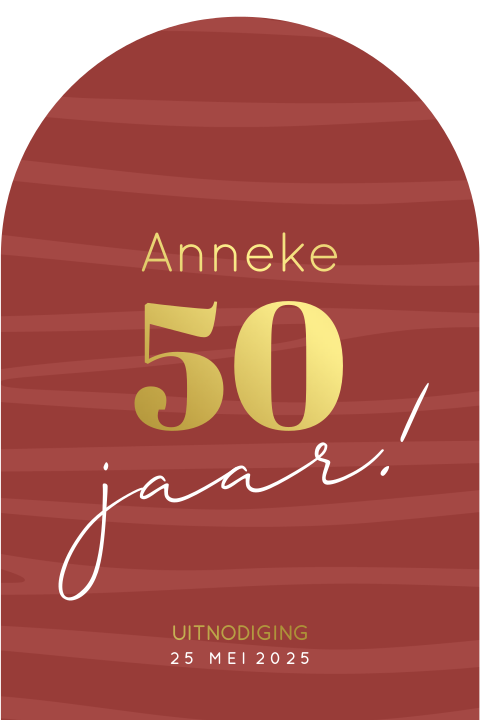 Bijzondere verjaardagsuitnodiging 50 jaar dierenprint en goudfolie