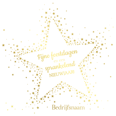 Moderne zakelijke kerstkaart met goudfolie sterren
