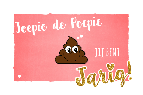 Verjaardagskaart joepie de poepie jij bent jarig