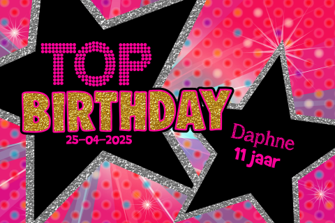 Stoere meiden uitnodiging kinderfeest disco en sterren