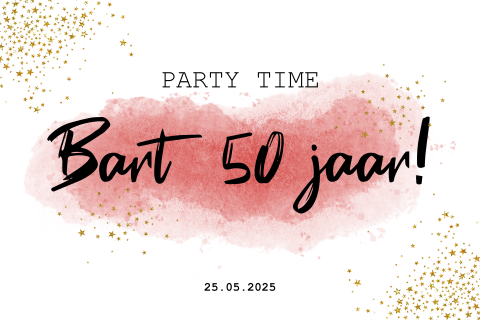 Feestelijke uitnodiging man 50 jaar met sterretjes