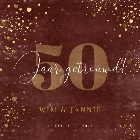 Jubileum uitnodiging 50 jaar getrouwd feestelijk en stijlvol