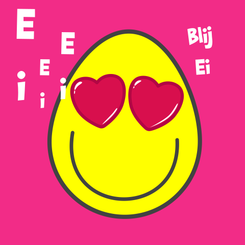 Paaskaart met vrolijke emoji ei