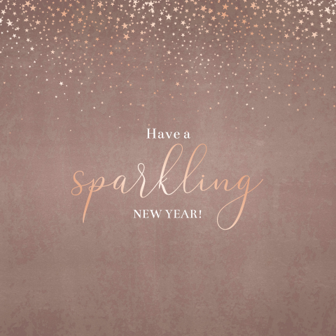Stijlvolle nieuwjaarskaart Sparkling New Year sterren