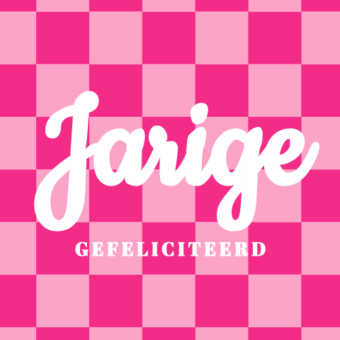 Feestelijke knalroze verjaardagskaart- aanpasbaar en direct verzenden