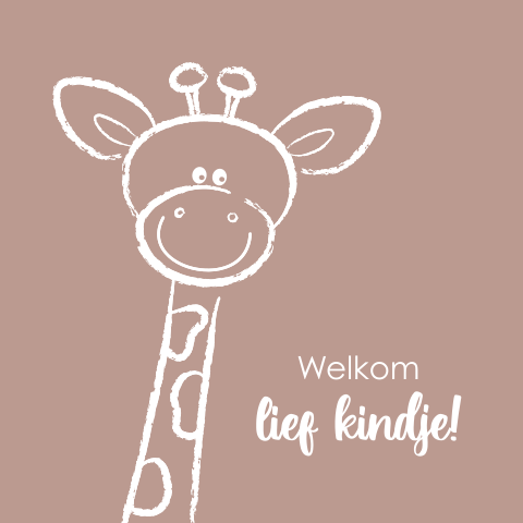 Felicitatie geboorte met een schattig girafje