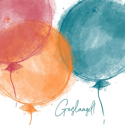 Geslaagd felicitatie ballonnen