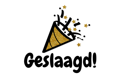 Geslaagd zwart-wit met feesttoeter