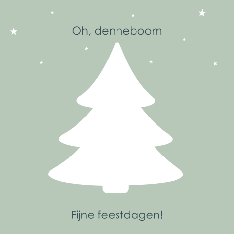 Originele kerstkaart met doorkijk kerstboom Oh denneboom