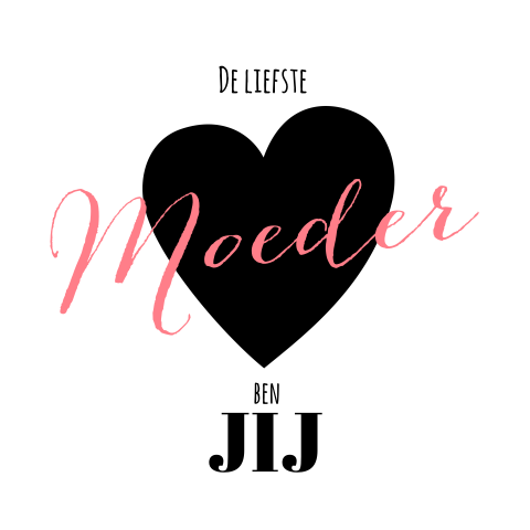 Moederdagkaart Stoere zwart-witte kaart met groot hart